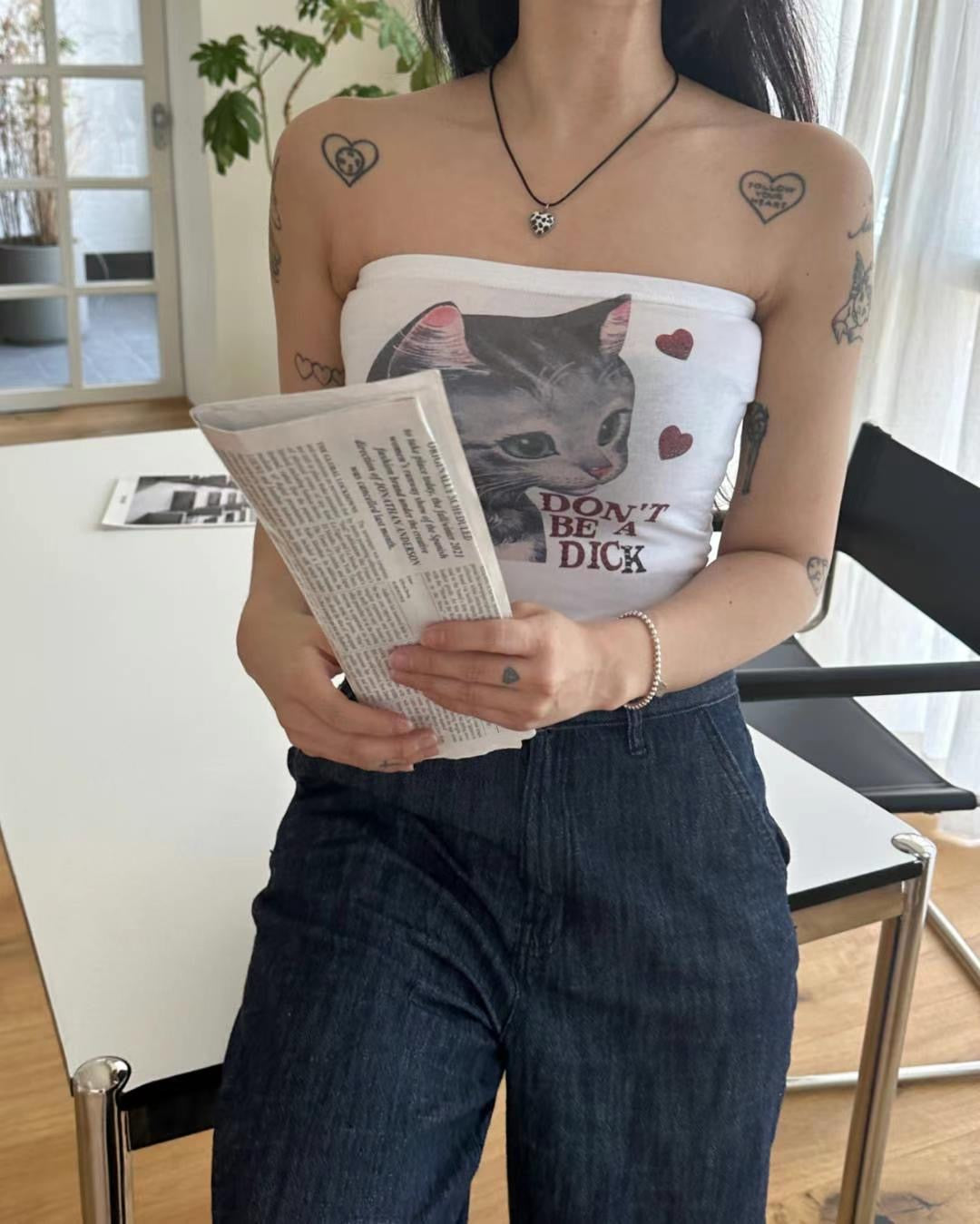 Highteen Cat Tube Top