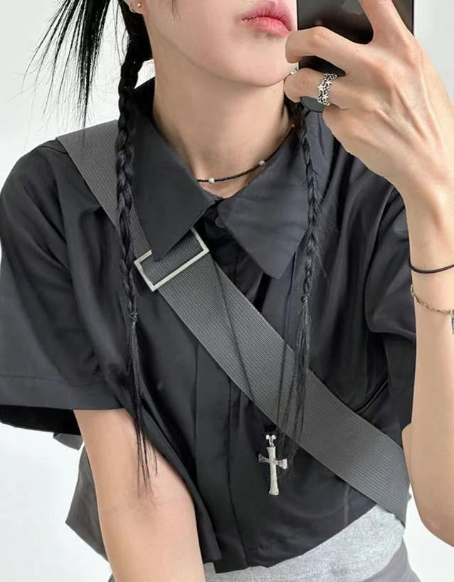 型格工業風短板襯衫