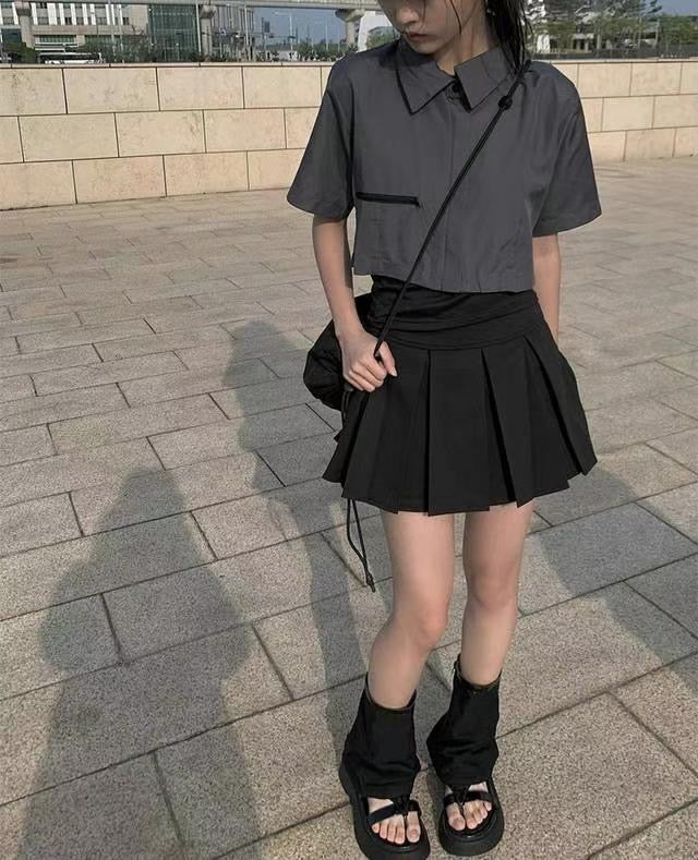 型格工業風短板襯衫
