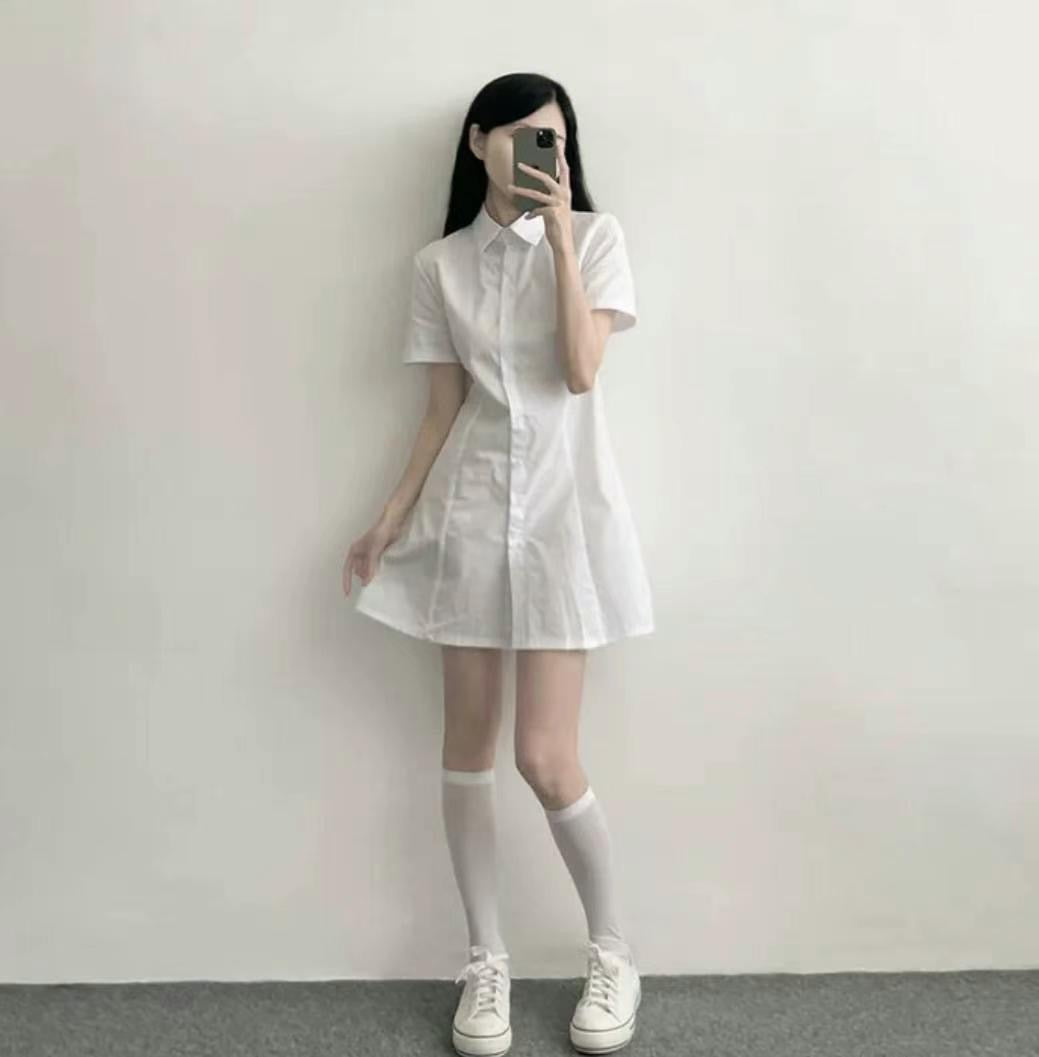 簡約文青風襯衫連身裙