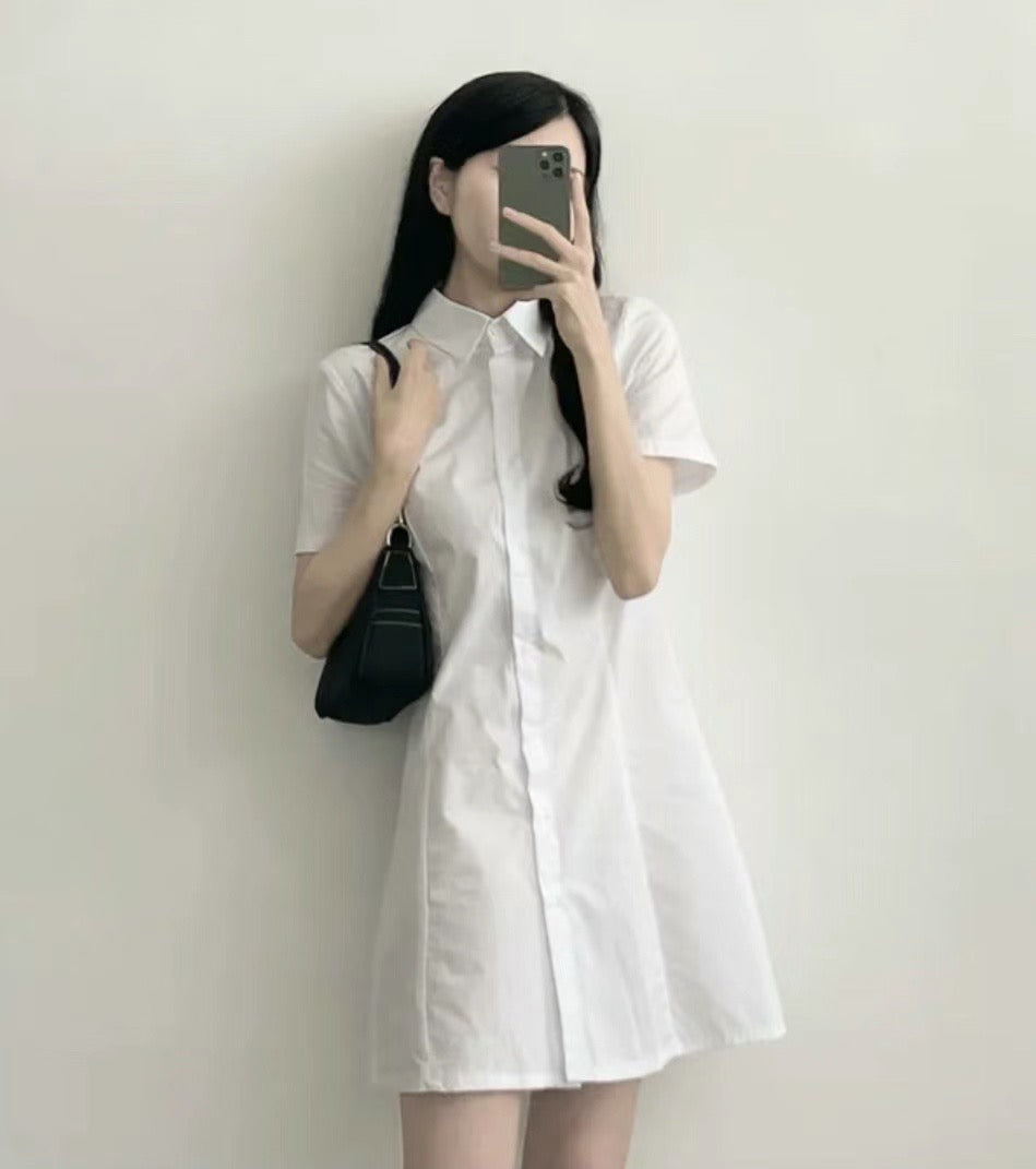 簡約文青風襯衫連身裙