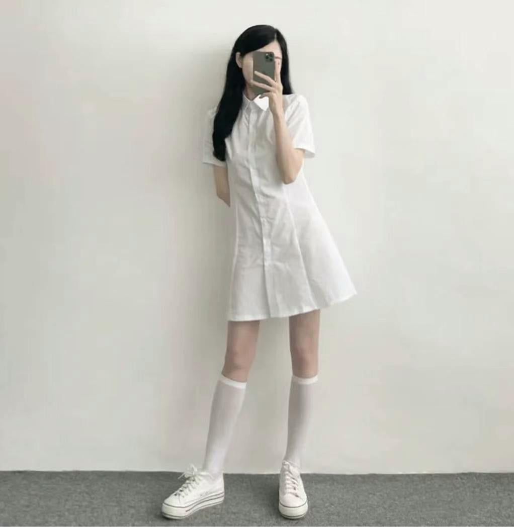 簡約文青風襯衫連身裙