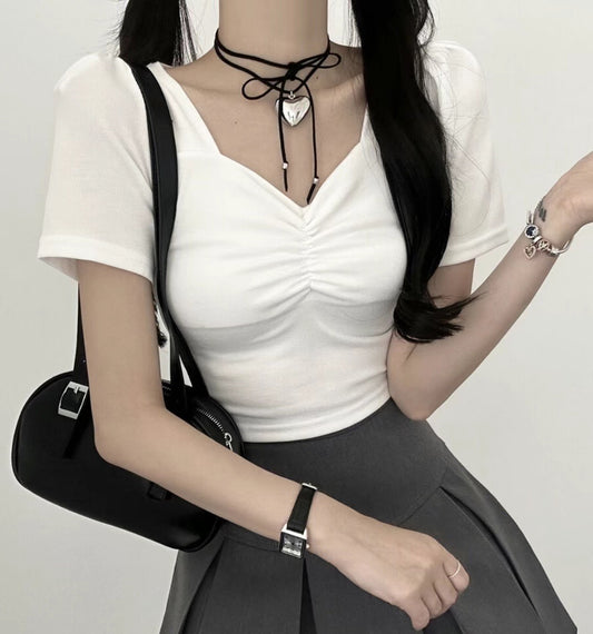 心型領抓皺公主Top