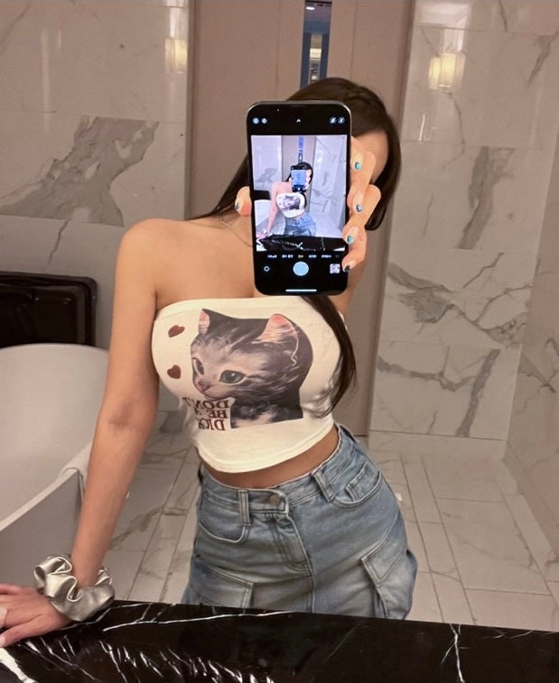 Highteen Cat Tube Top