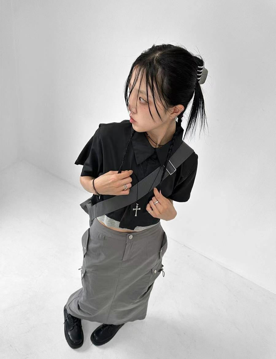 型格工業風短板襯衫