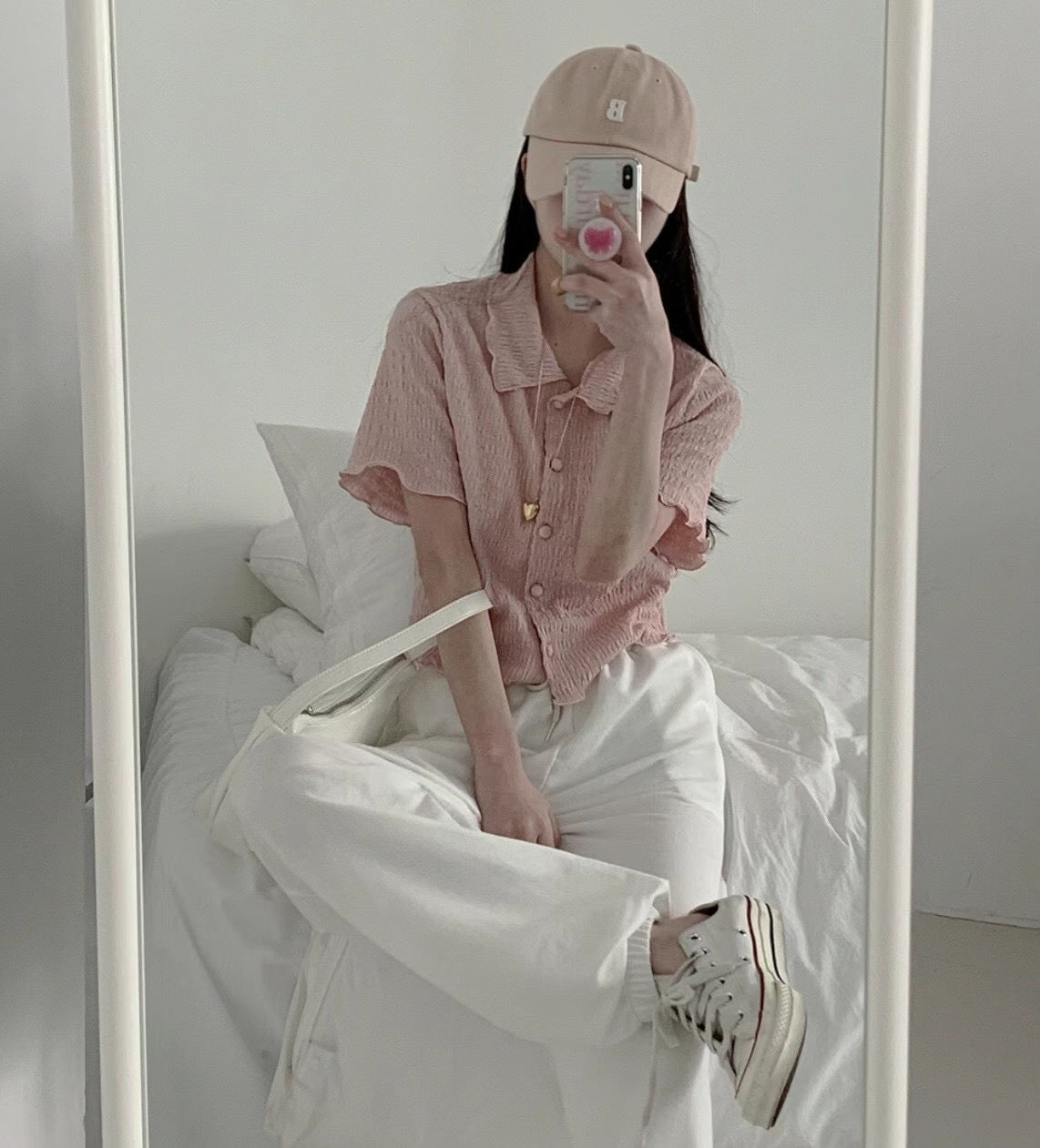 可愛Polo領皺皺Top