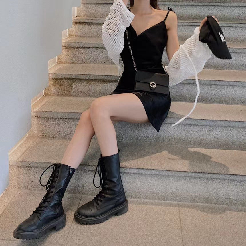 鏤空針織綁帶Cardigans