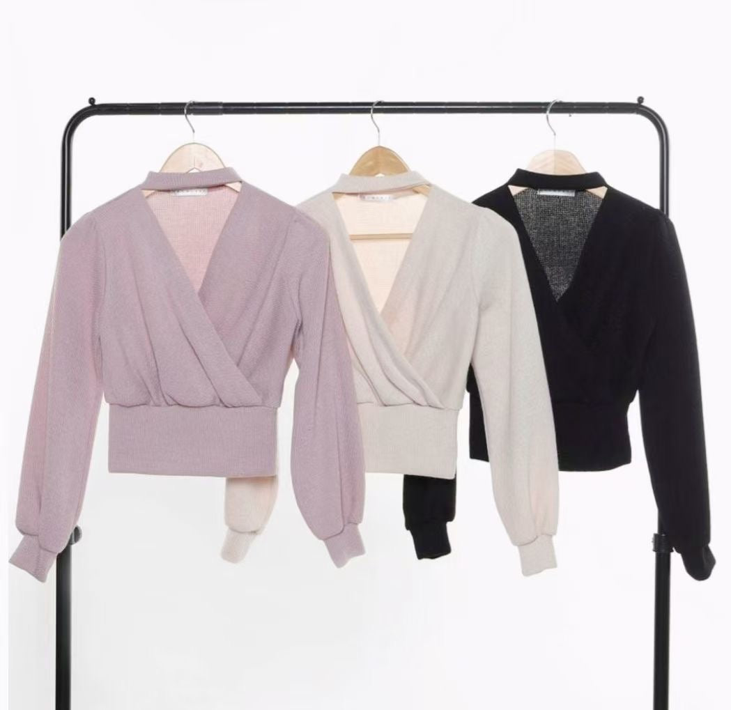 V領交疊Chocker Top
