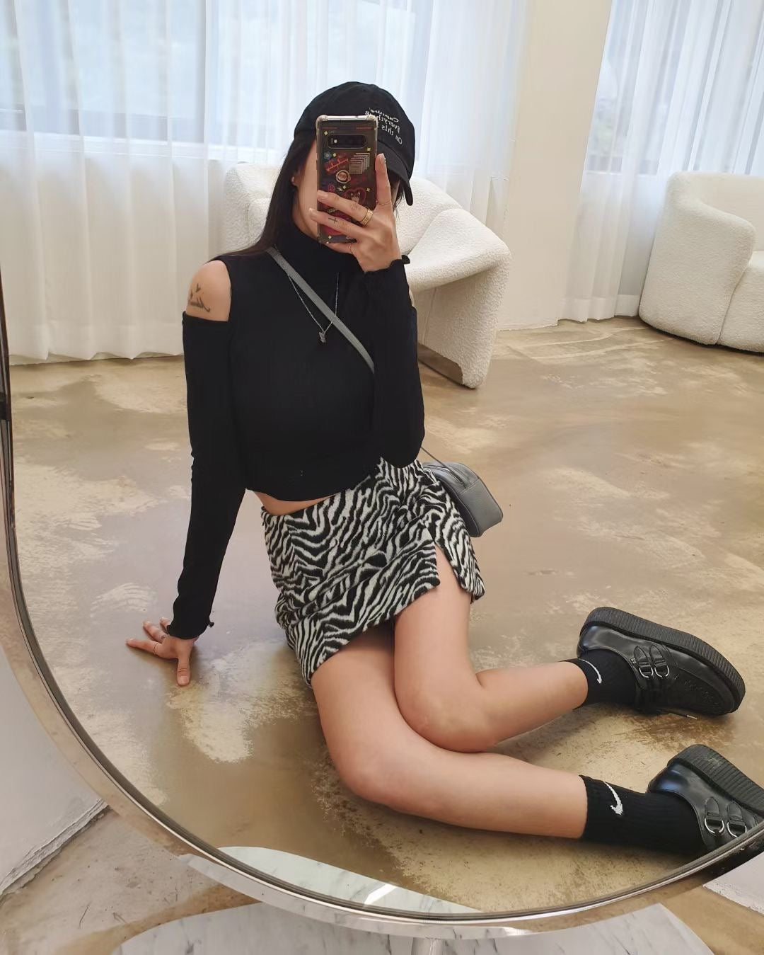 毛絨斑馬裙