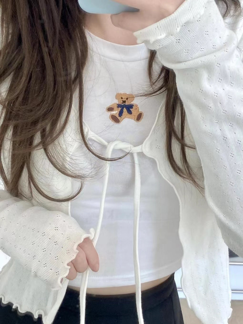 小熊刺繡Crop Tee