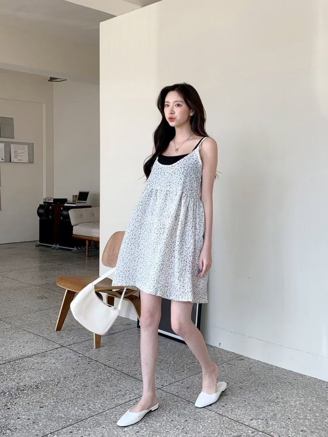韓系小碎花吊帶ops