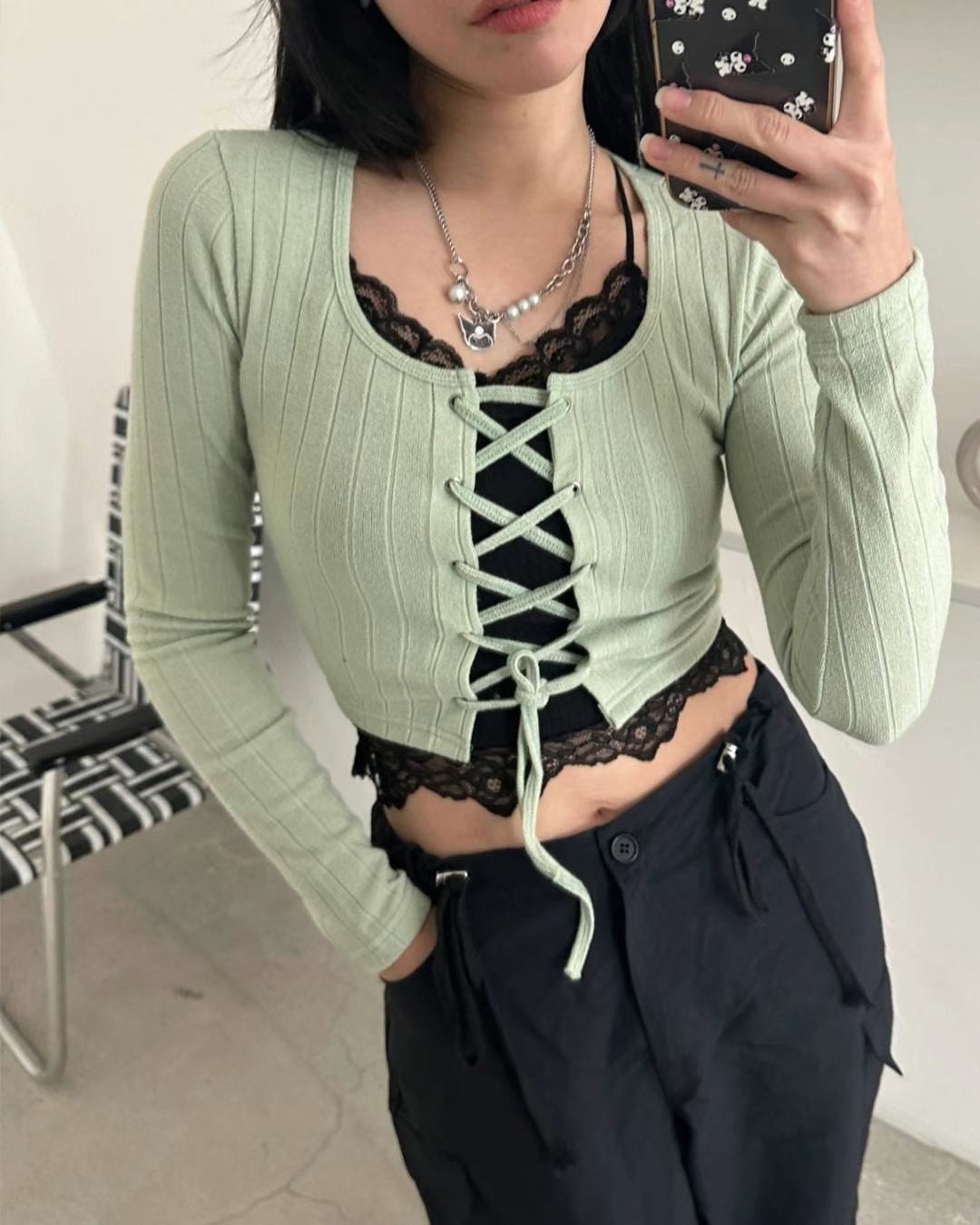 性感蕾絲邊吊帶背心