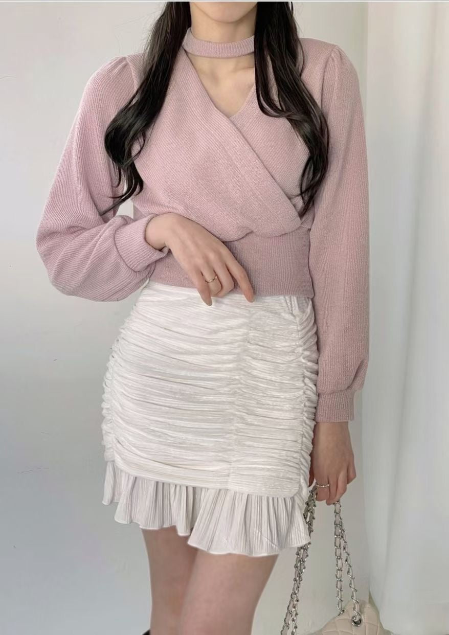 V領交疊Chocker Top