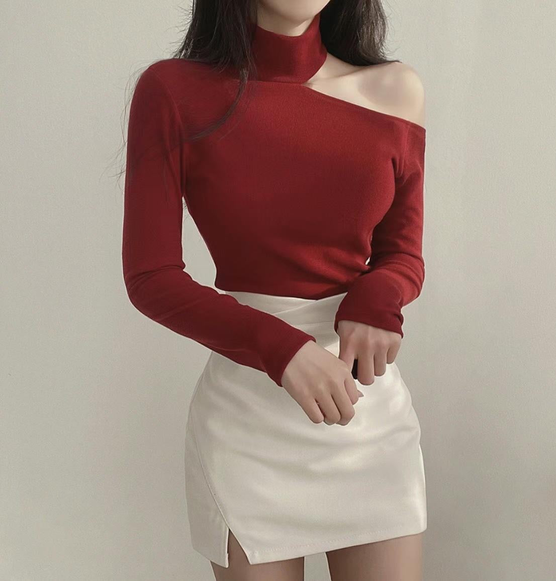 小性感單肩露膊Top