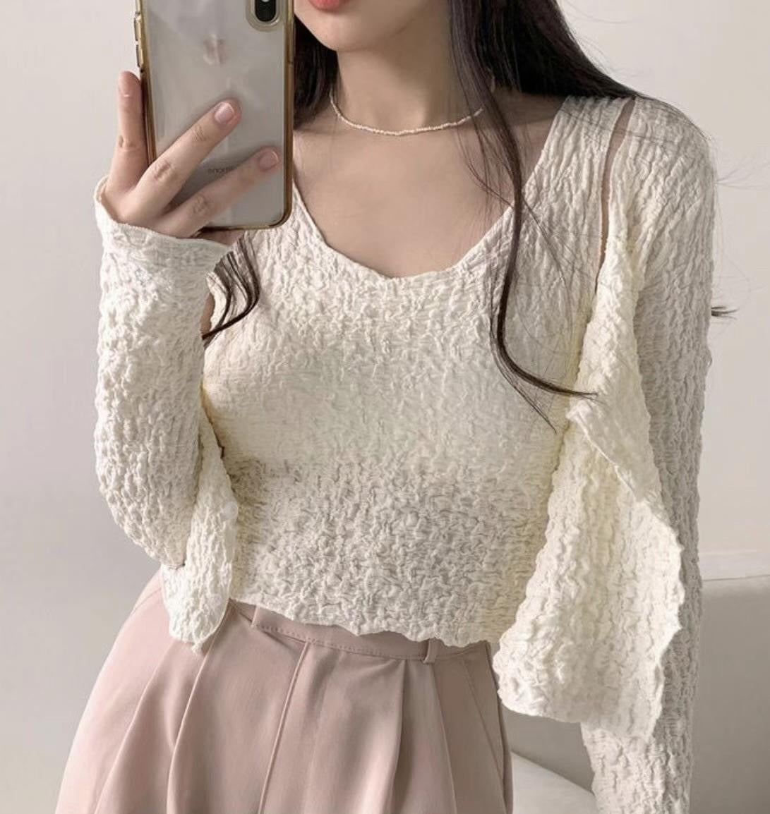 皺皺小背心兩件套