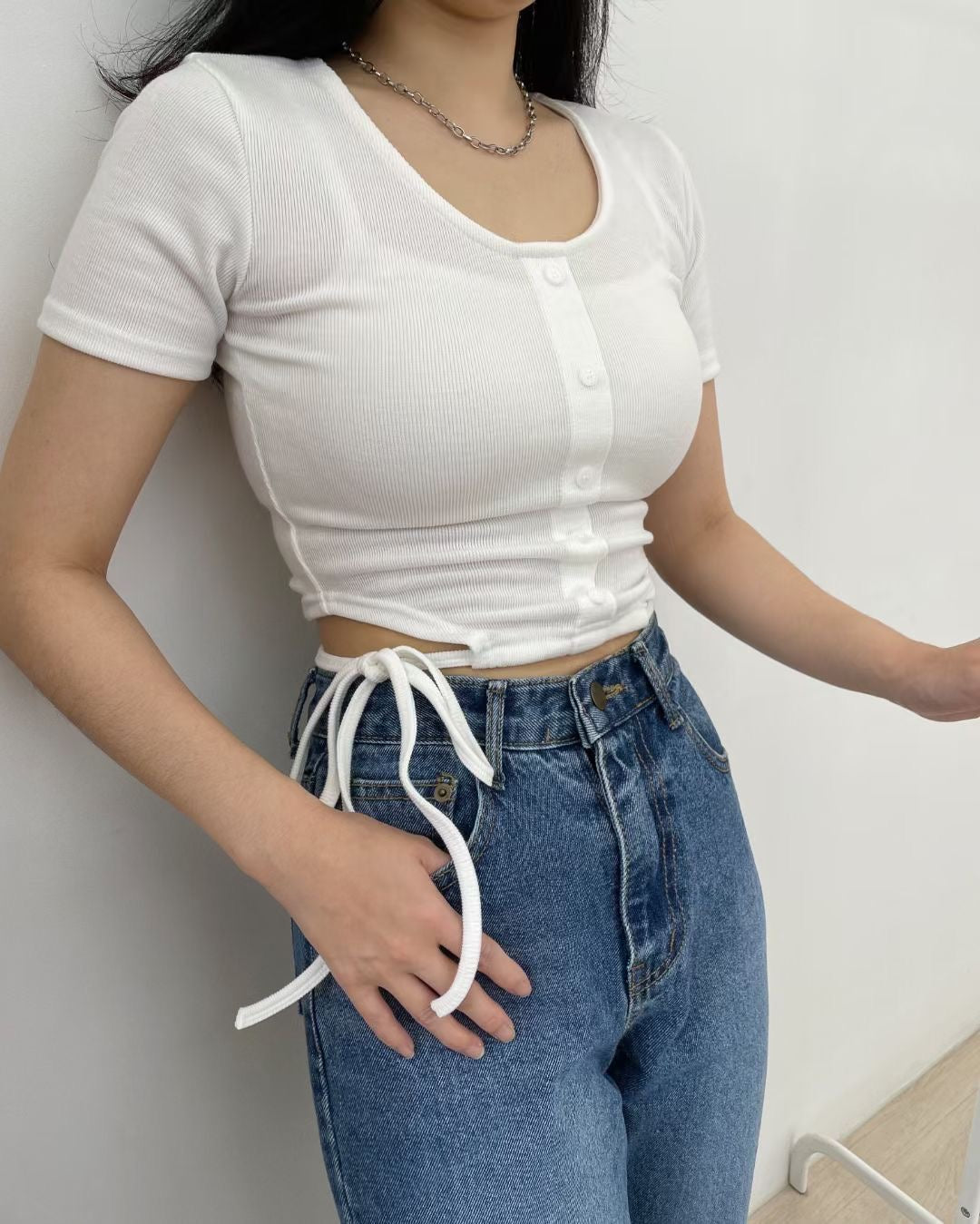 貼身綁帶露腰Crop Top