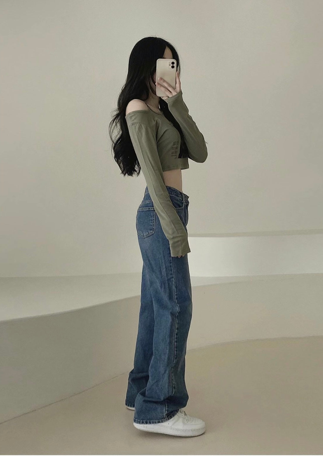復古Vintage感露膊Crop Top