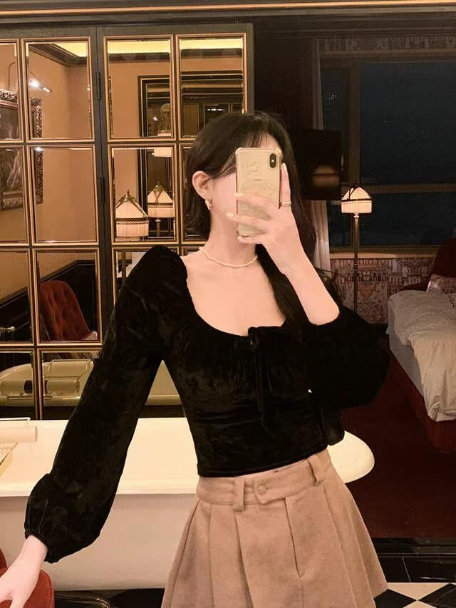 Cross Over Velvet Top