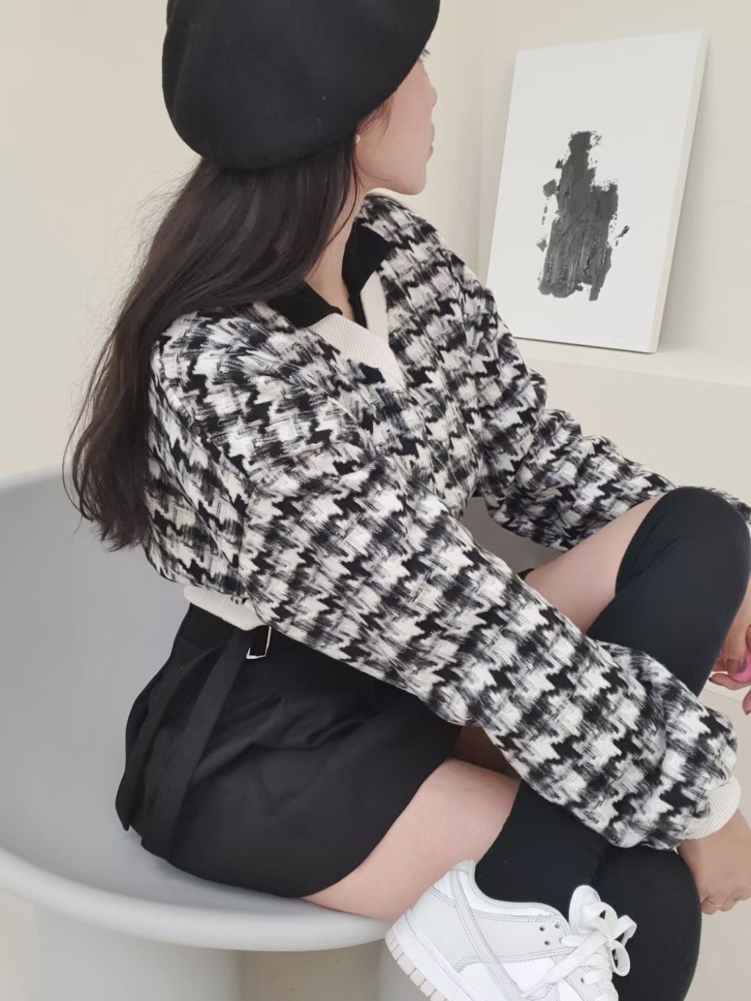 MTM千鳥格紋Crop