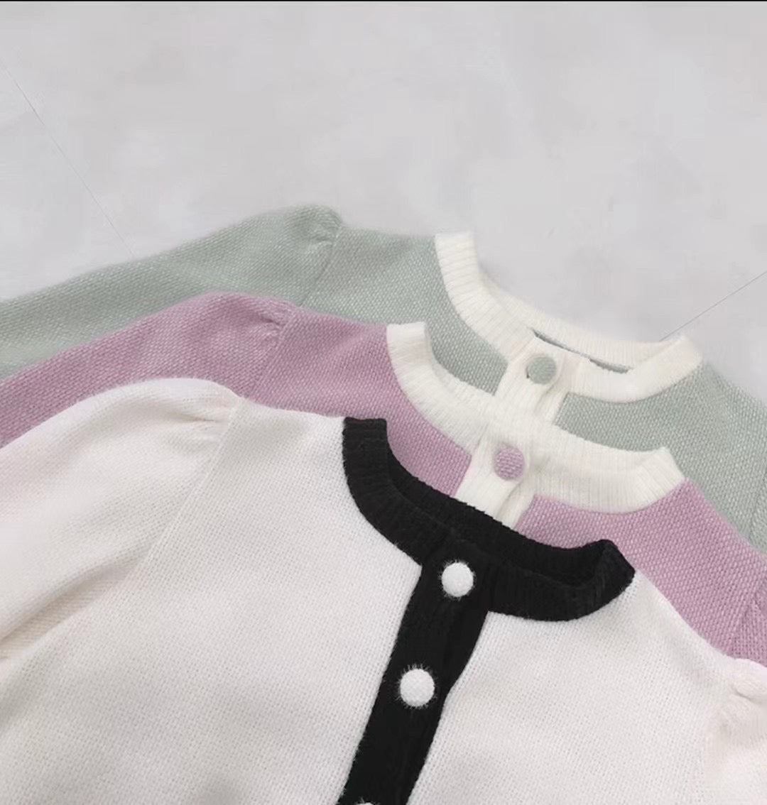 【淺粉x奶白x薄荷】拼色毛毛Cardigans