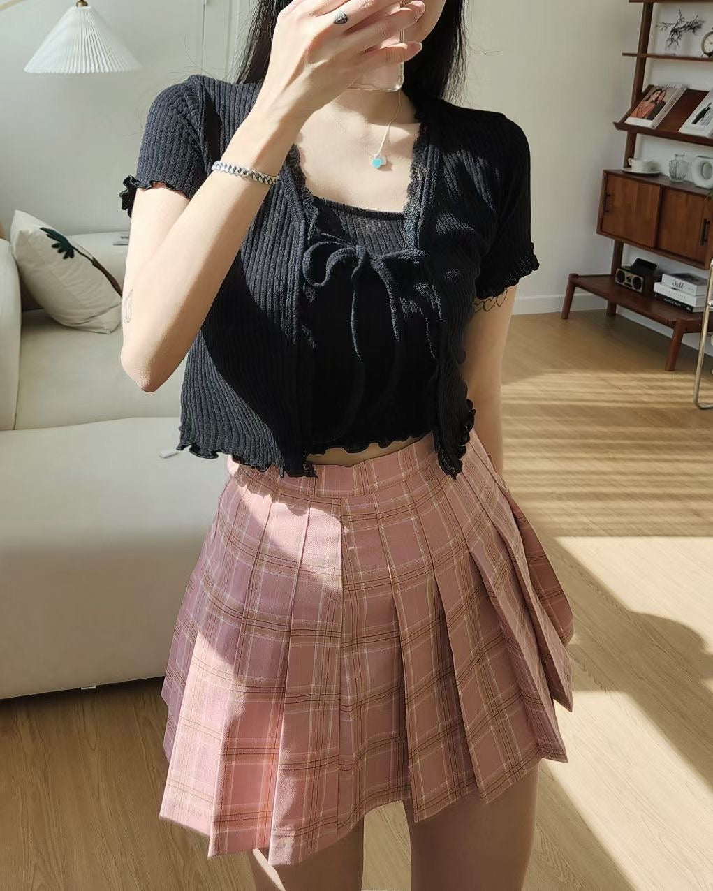 Lace Waffle Top