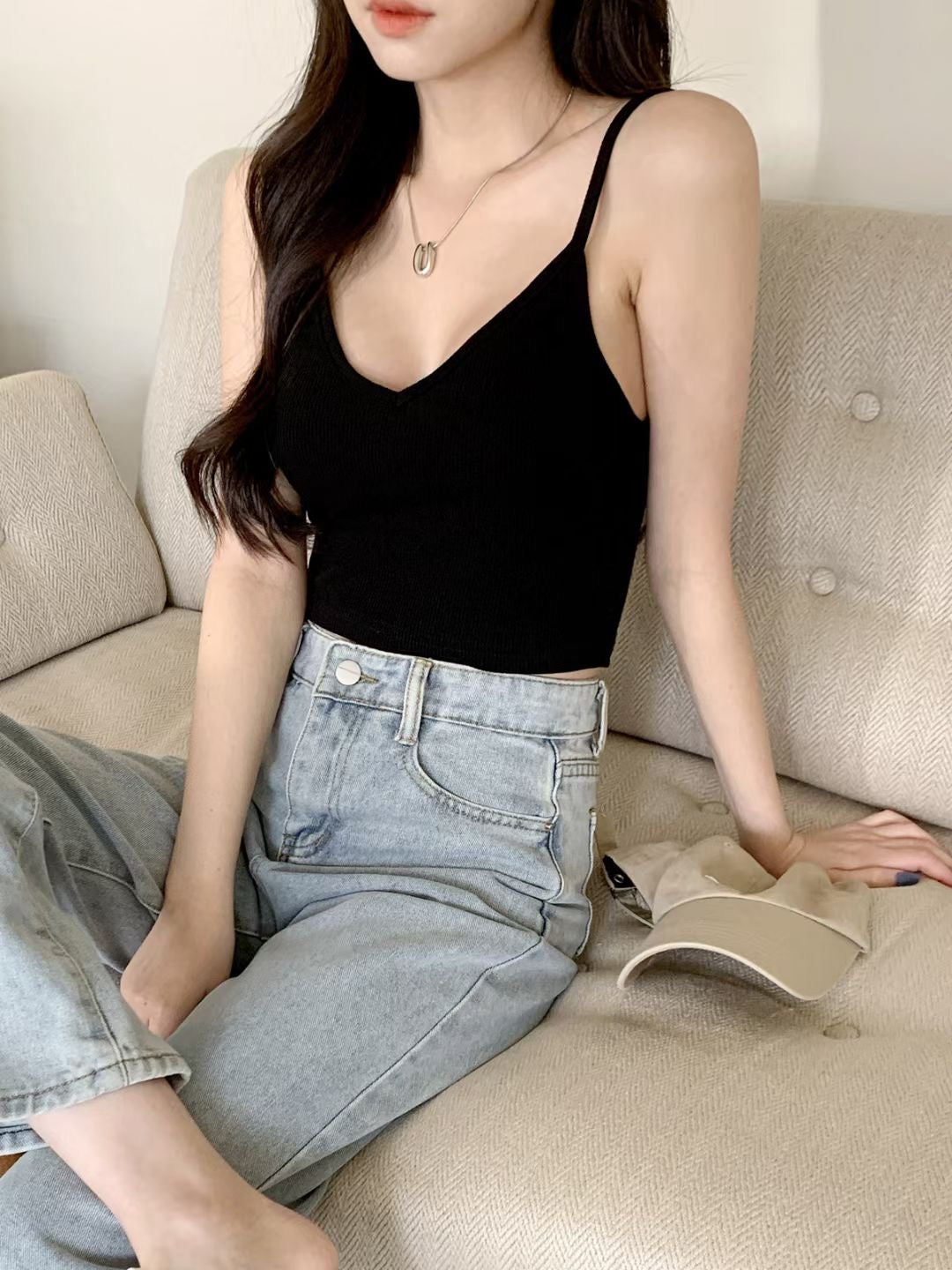 Deep V 幼帶性感小背心