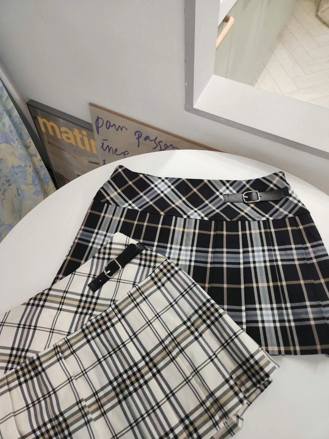 Schooling Buckle Pleats Skirt