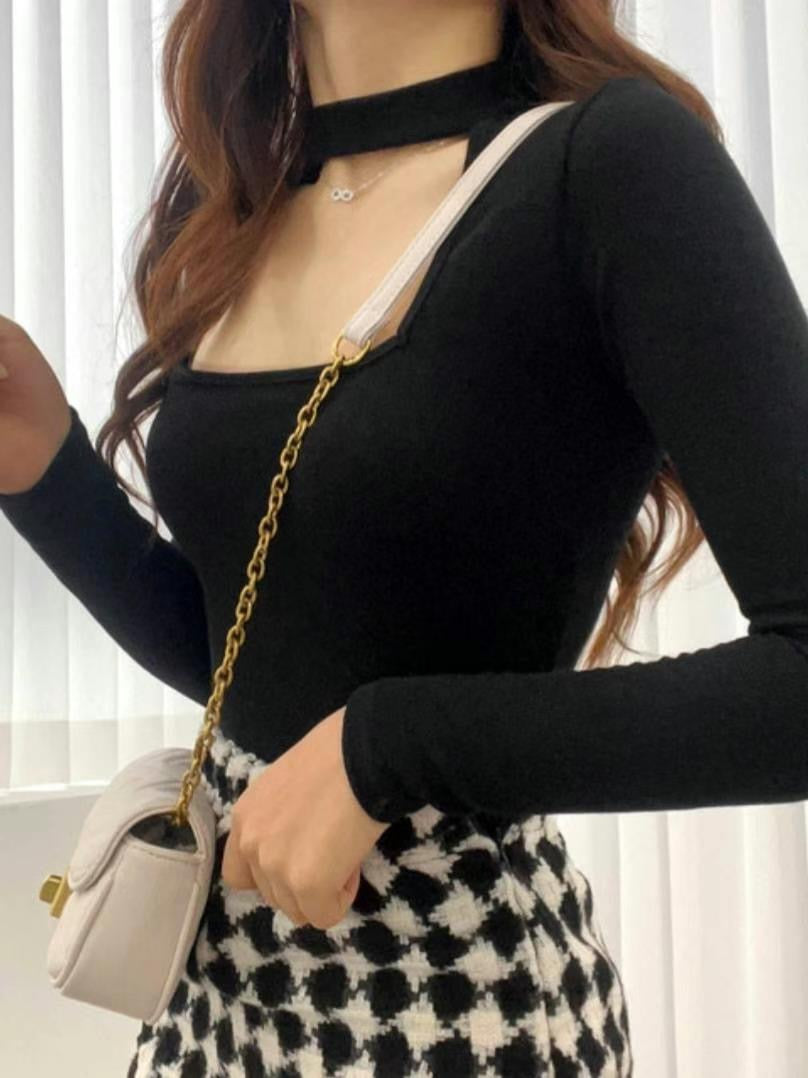 性感方領Choker Top