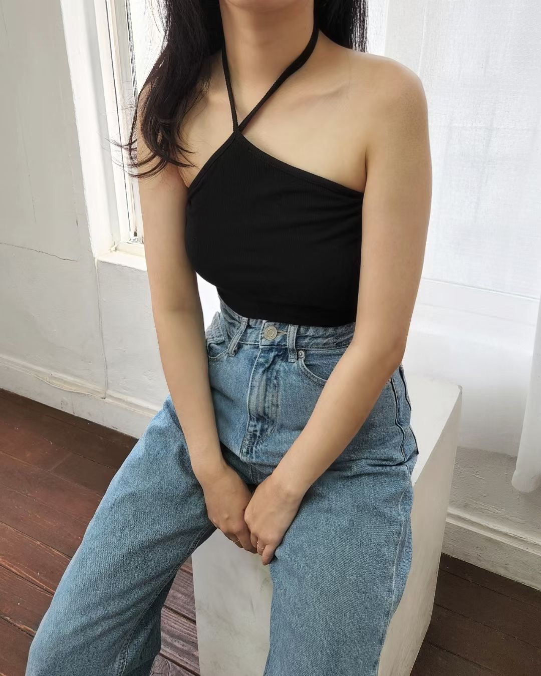 性感V領掛脖小背心