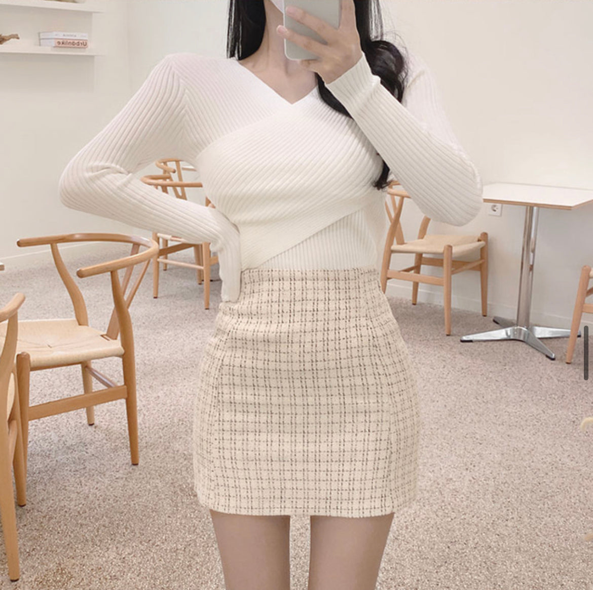 2-ways交疊Knit Top