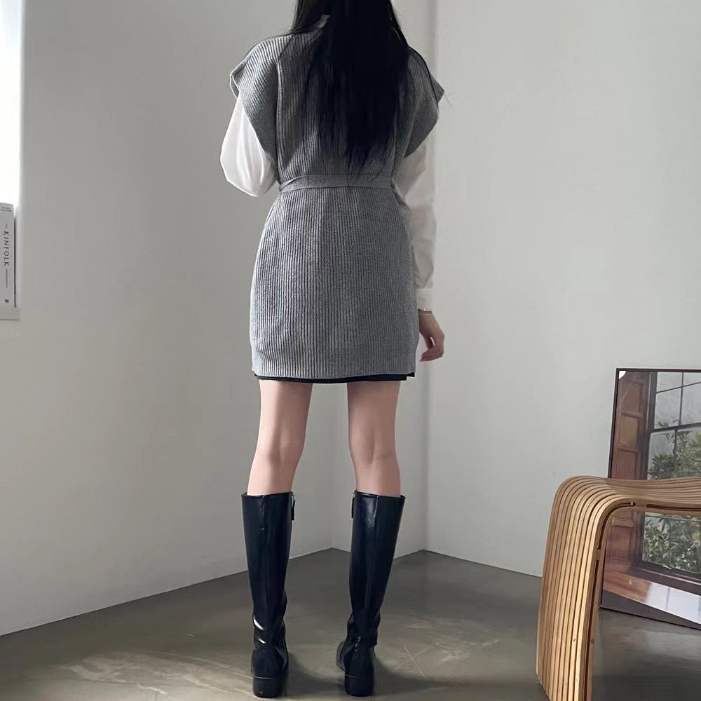 學院風馬甲針織Ops