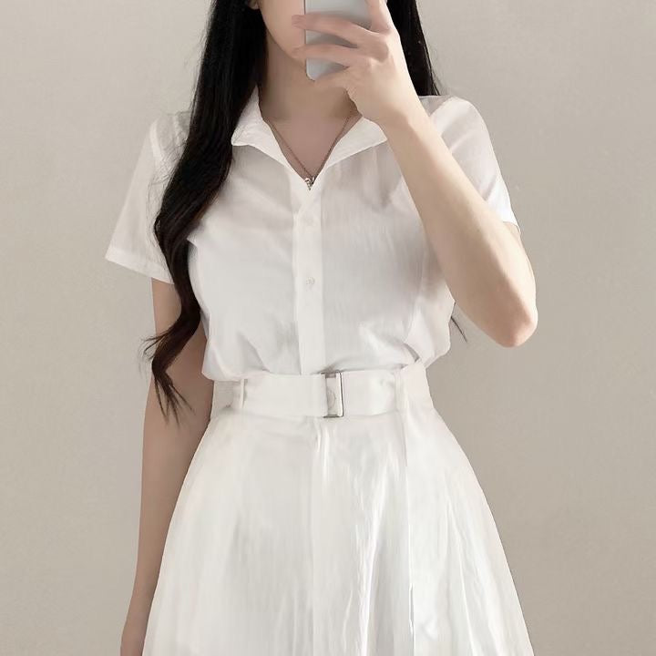 襯衫短裙皮帶Set
