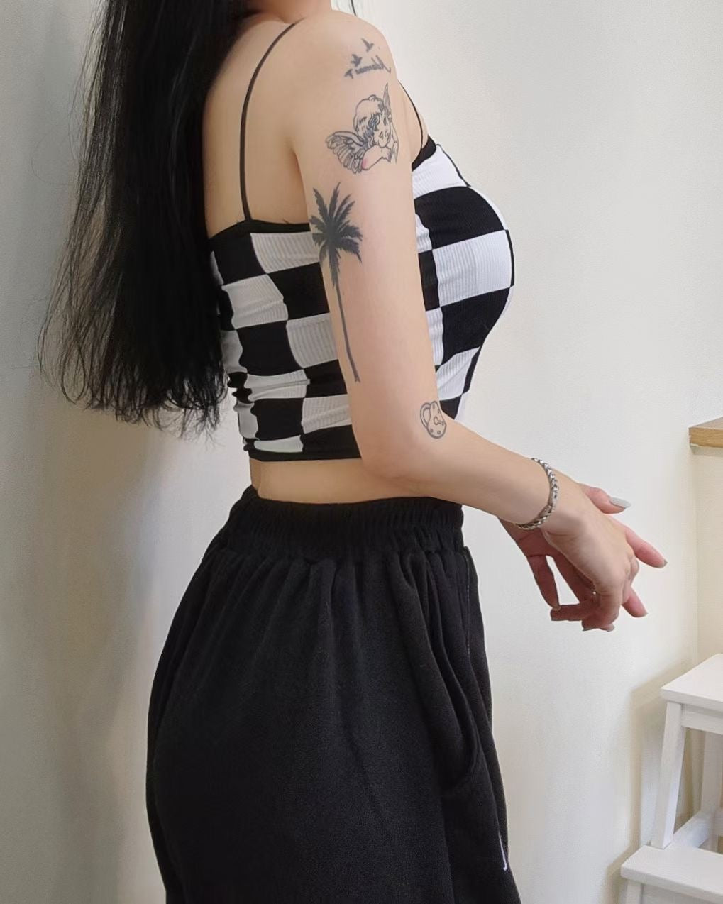 設計感棋盤格小背心