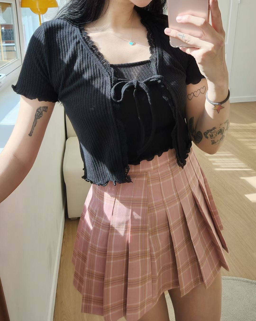 Lace Waffle Top
