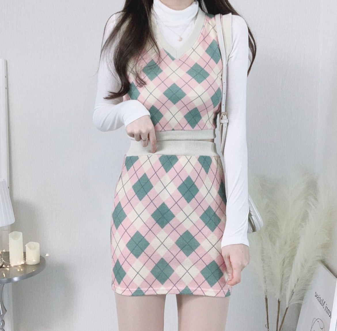 菱格紋Set
