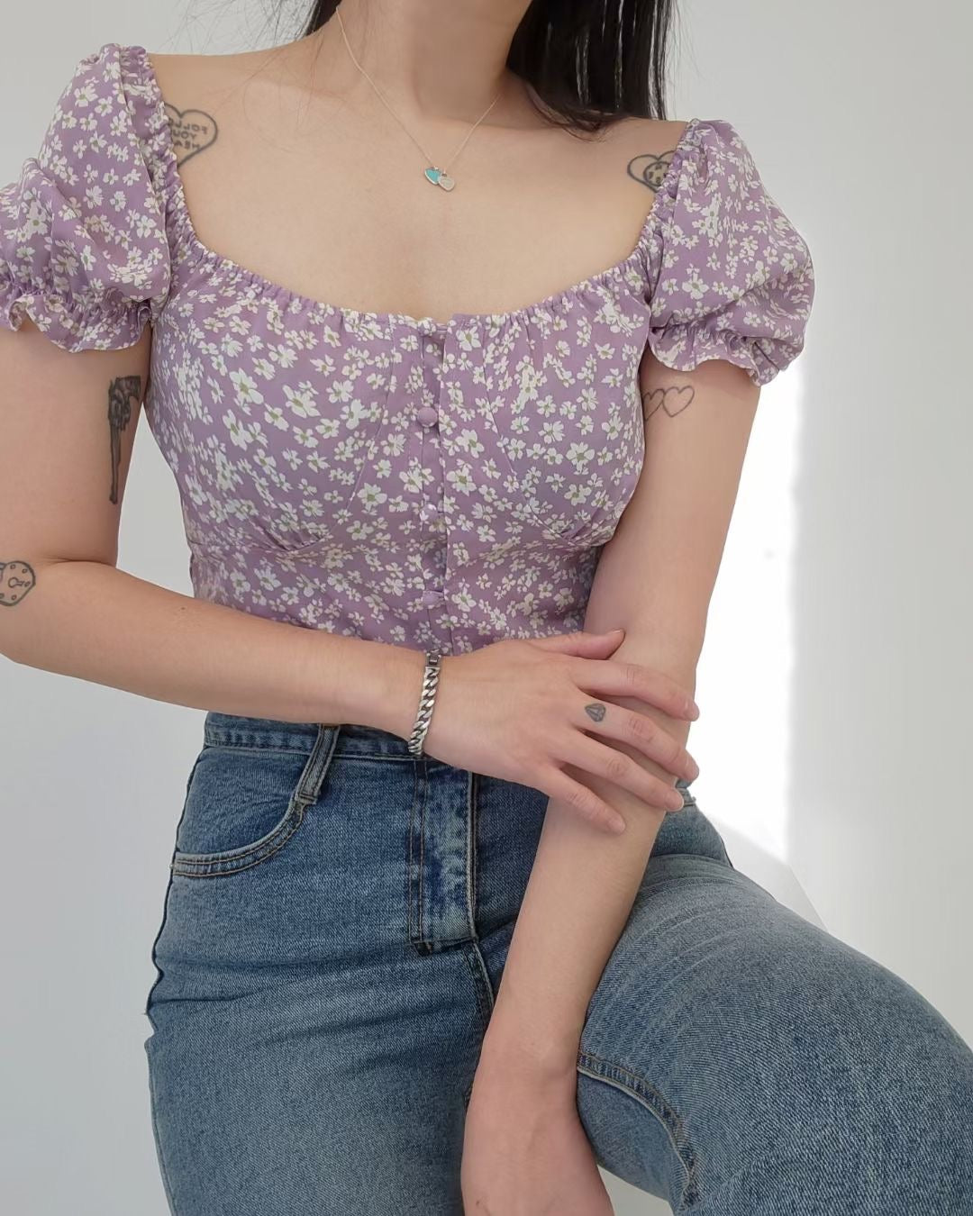 Flower Puff Blouse