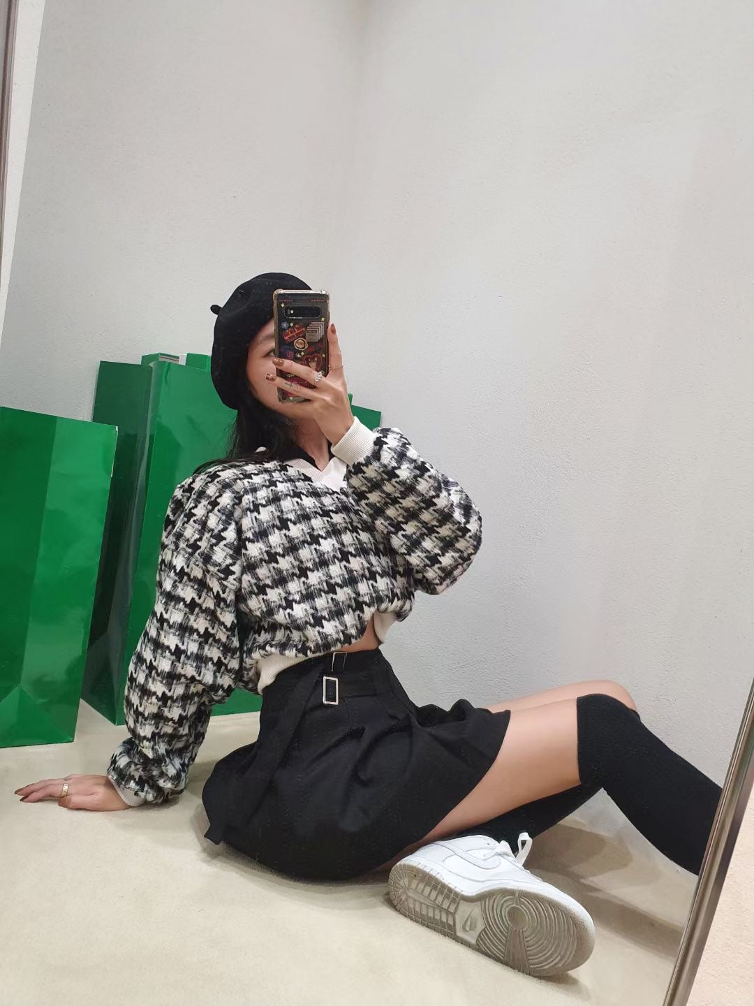 MTM千鳥格紋Crop