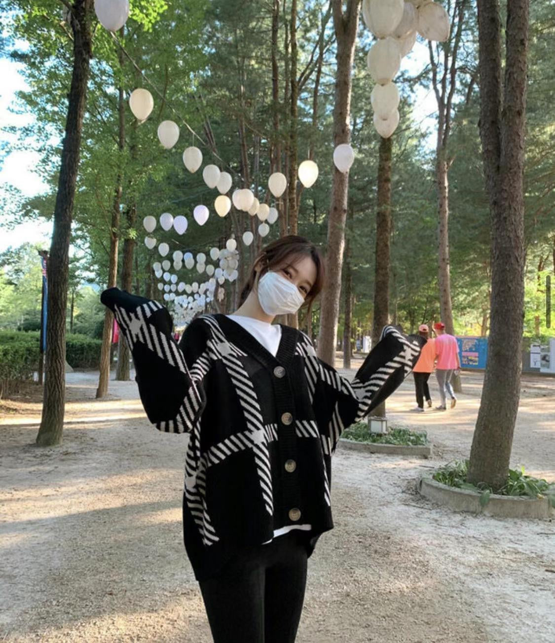 斜線格紋Cardigans