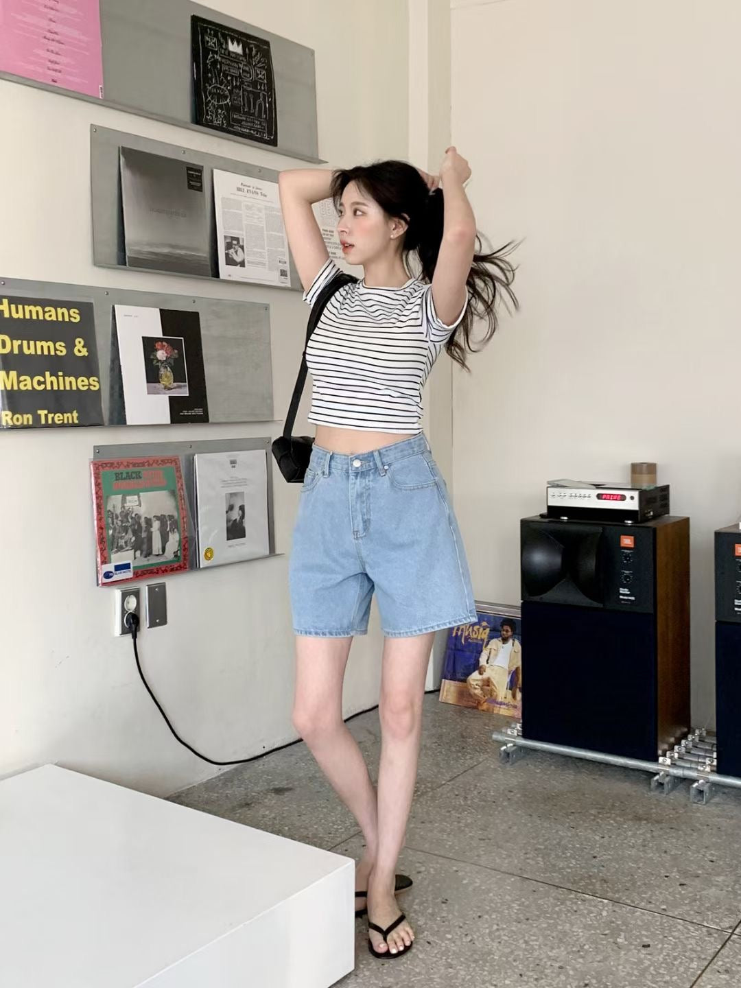 間條紋貼身Crop Top