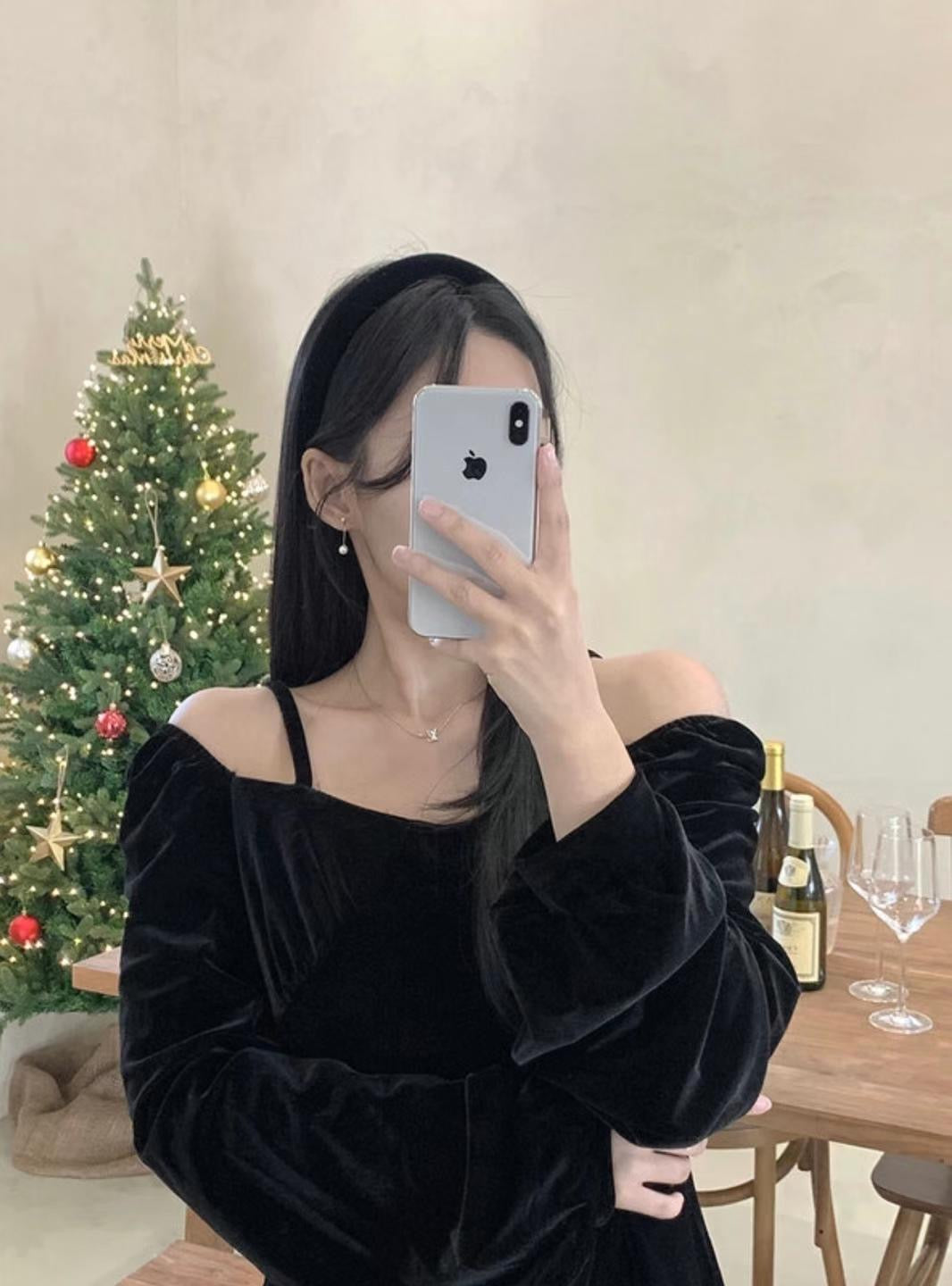 Velvet Off Shoulder Ops
