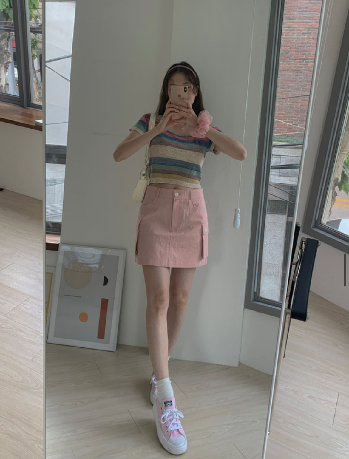 Rainbow Off Shoulder Top