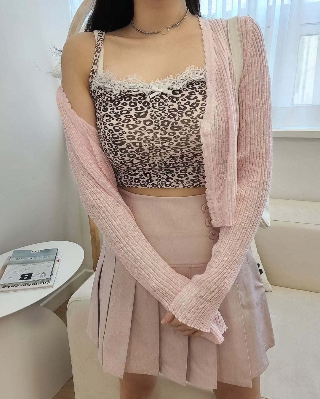 See Through Crop Knit Cardigans
