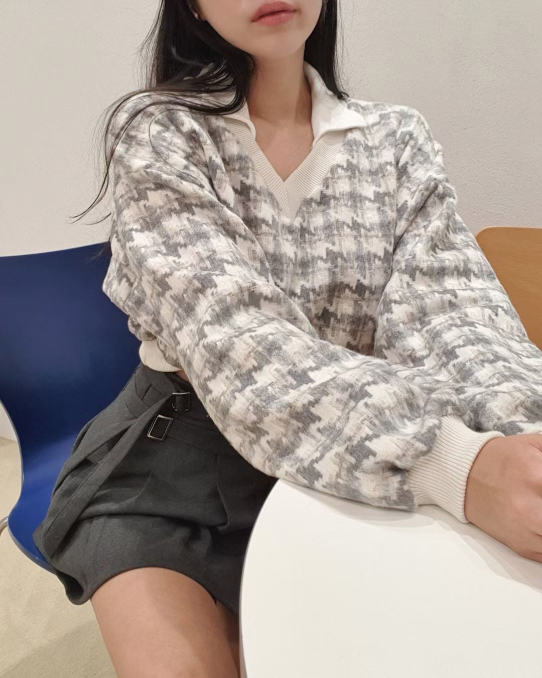 MTM千鳥格紋Crop