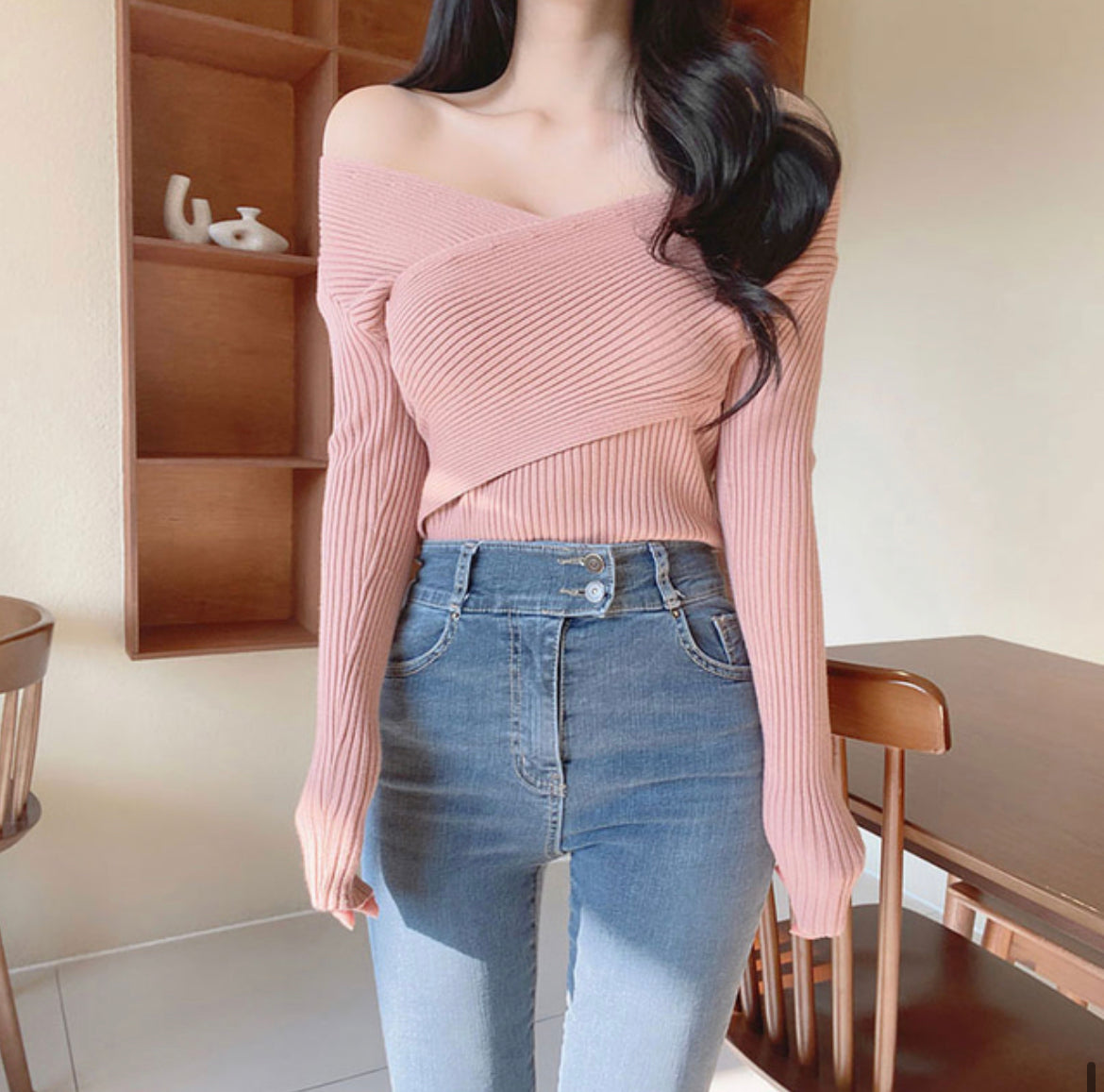 2-ways交疊Knit Top