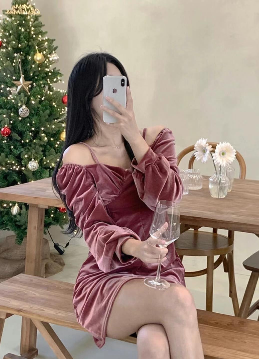 Velvet Off Shoulder Ops