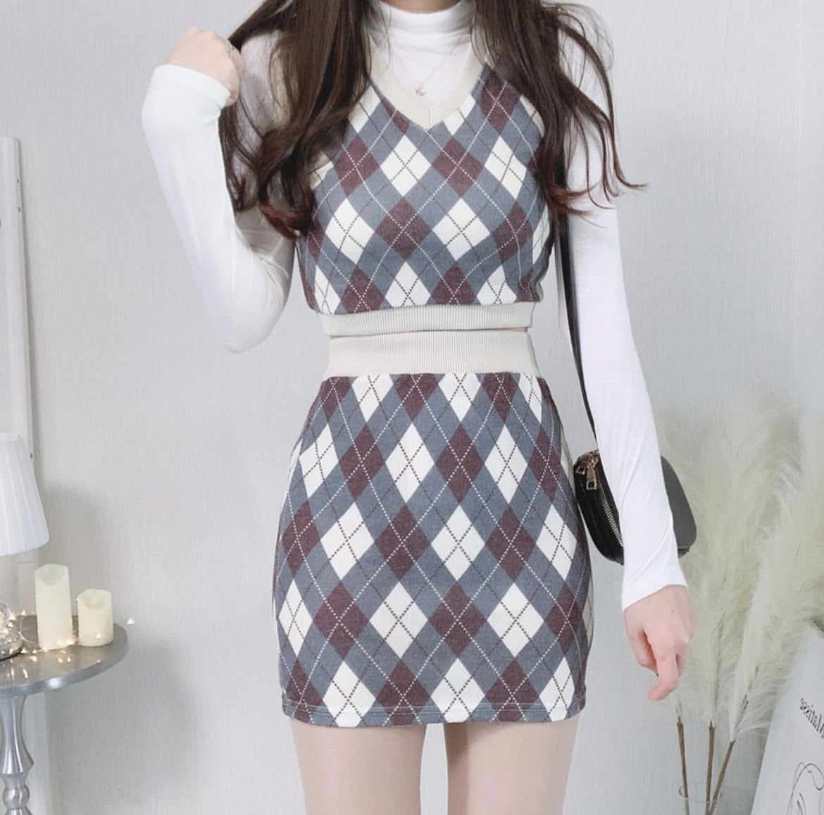 菱格紋Set
