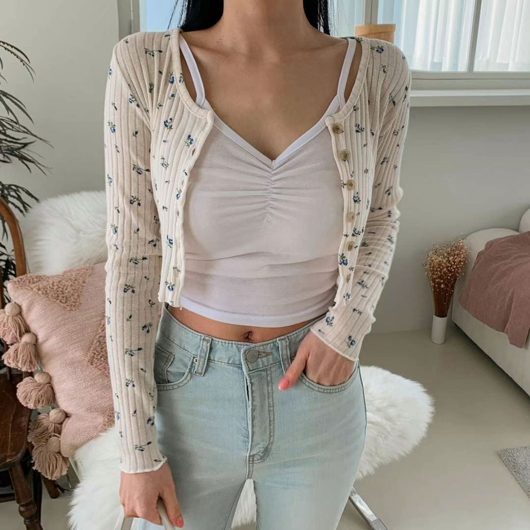 性感抓皺吊帶小背心