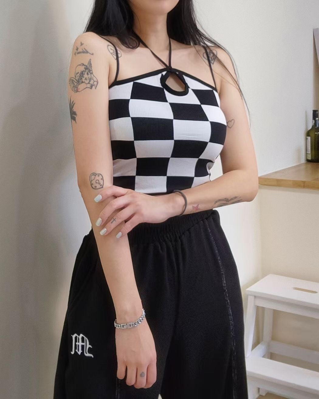 設計感棋盤格小背心