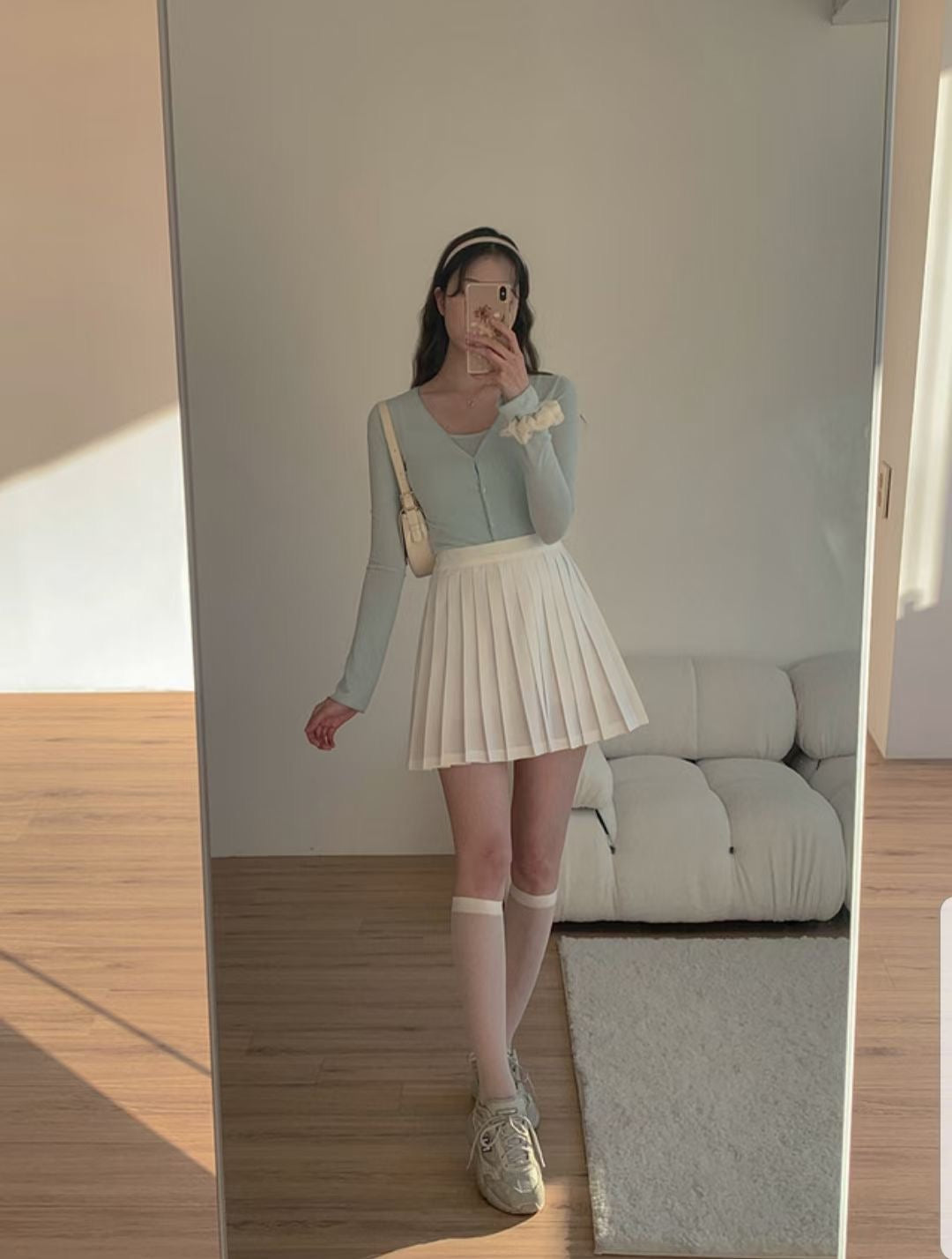 糖果色系可愛百褶裙