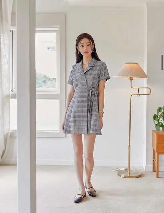 翻領格紋西裝Ops